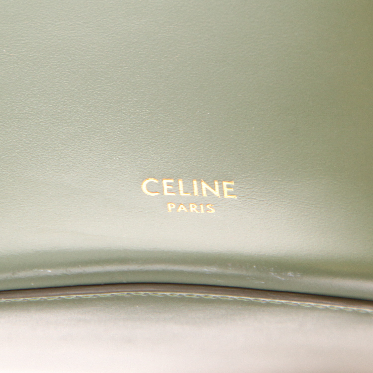 Celine  Crécy shoulder bag  in green leather - Detail D2
