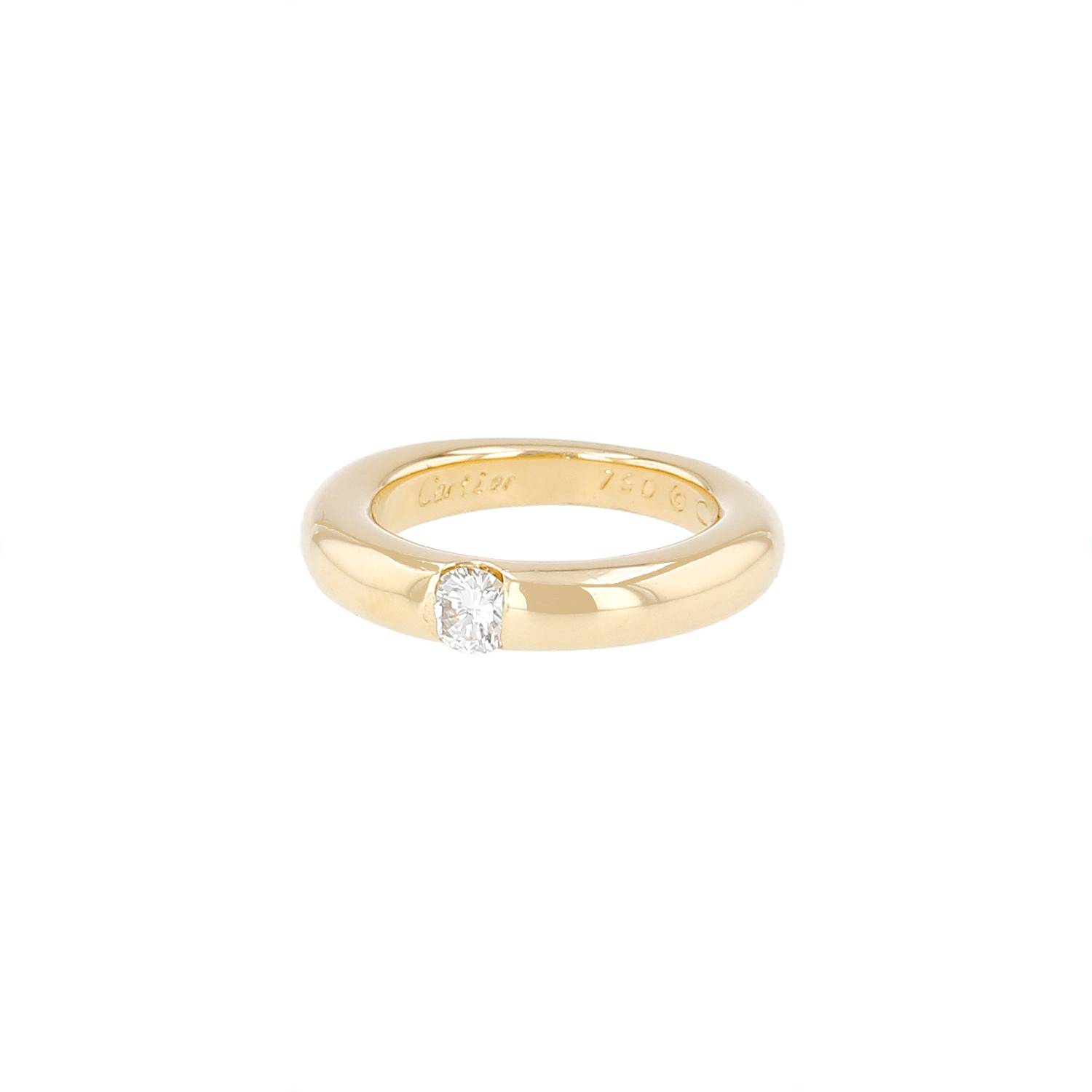 Bague Jonc Cartier Ellipse Or Jaune Diamant Occasion Bague Jonc Cartier Ellipse Or Jaune Diamant Occasion