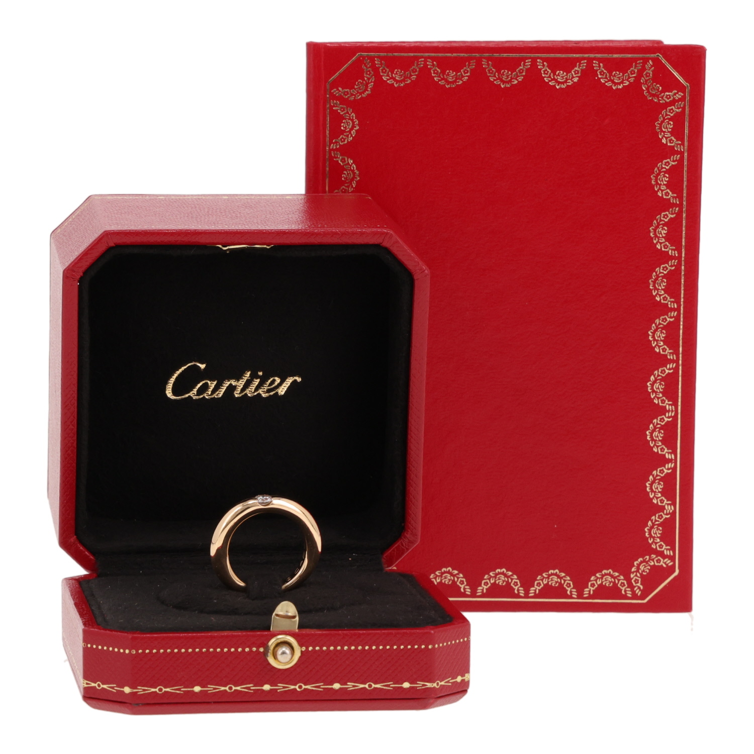 Bague jonc Cartier Ellipse en or jaune et diamant - Detail D2