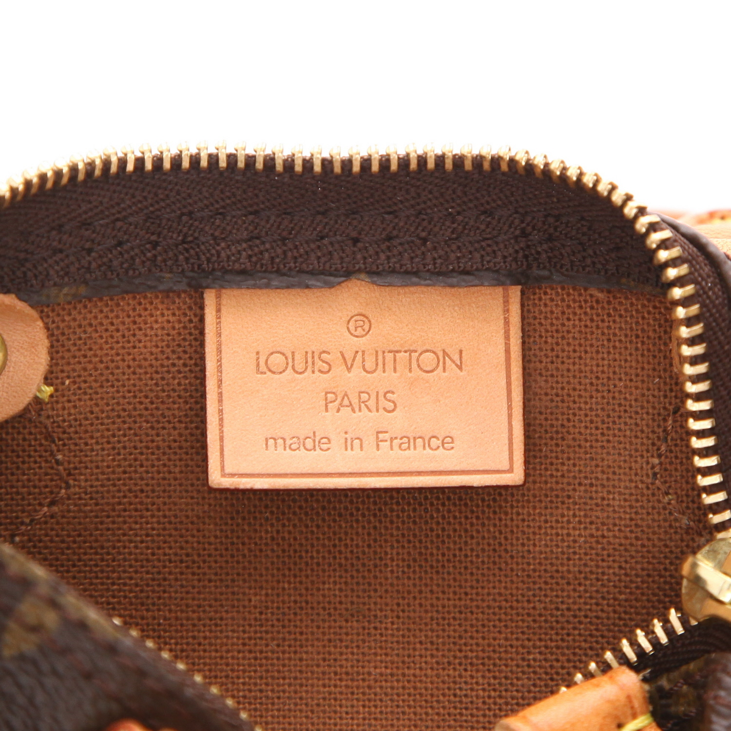 Borsa a tracolla Louis Vuitton  Nano Speedy in tela monogram marrone e pelle naturale - Detail D2