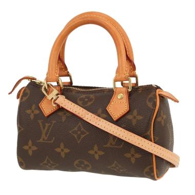 Borsa a tracolla Louis Vuitton  Nano Speedy in tela monogram marrone e pelle naturale