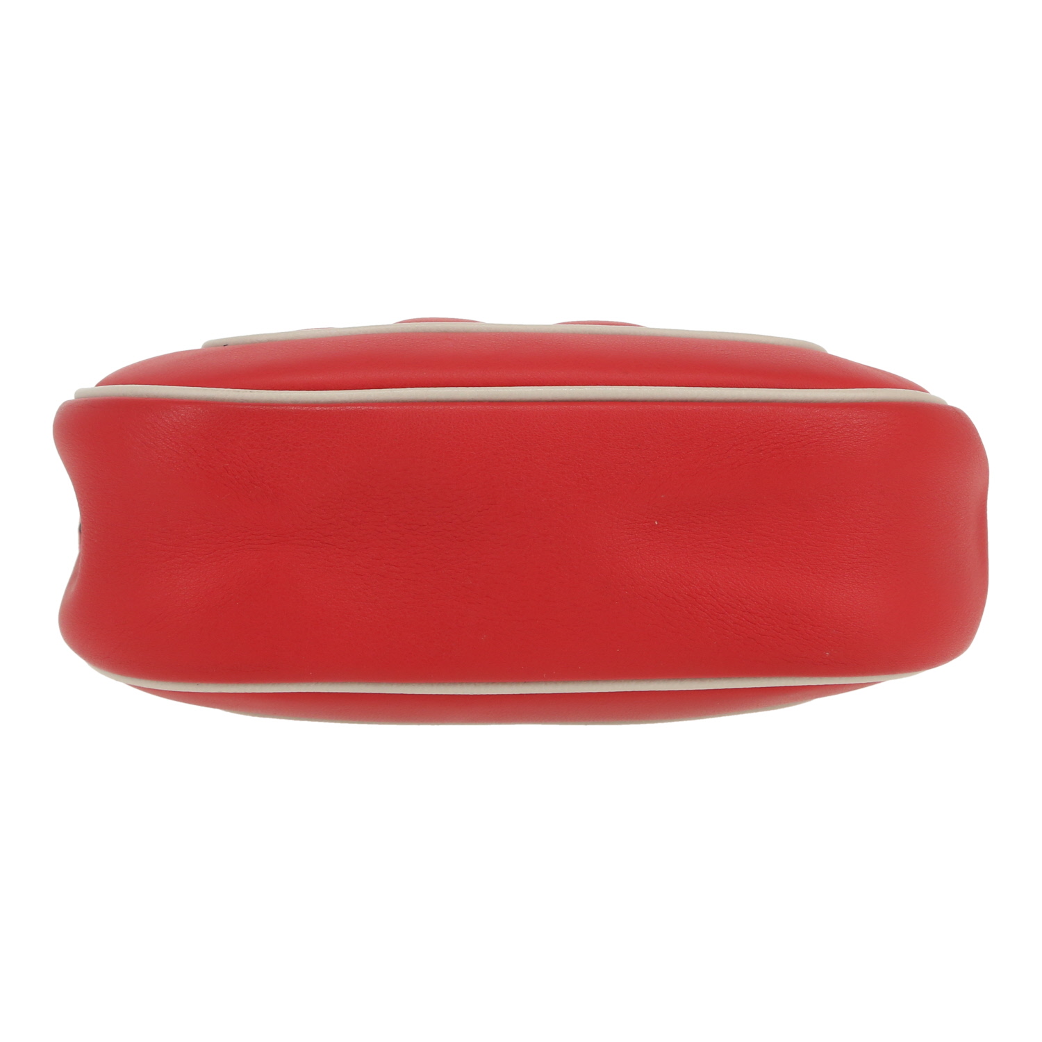 Bolso de mano Hermès  Berline en cuero swift rojo y junco gris - Detail D1