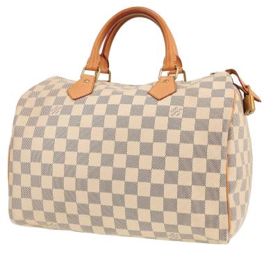 Sac à main Louis Vuitton  Speedy 30 en toile damier azur et cuir naturel