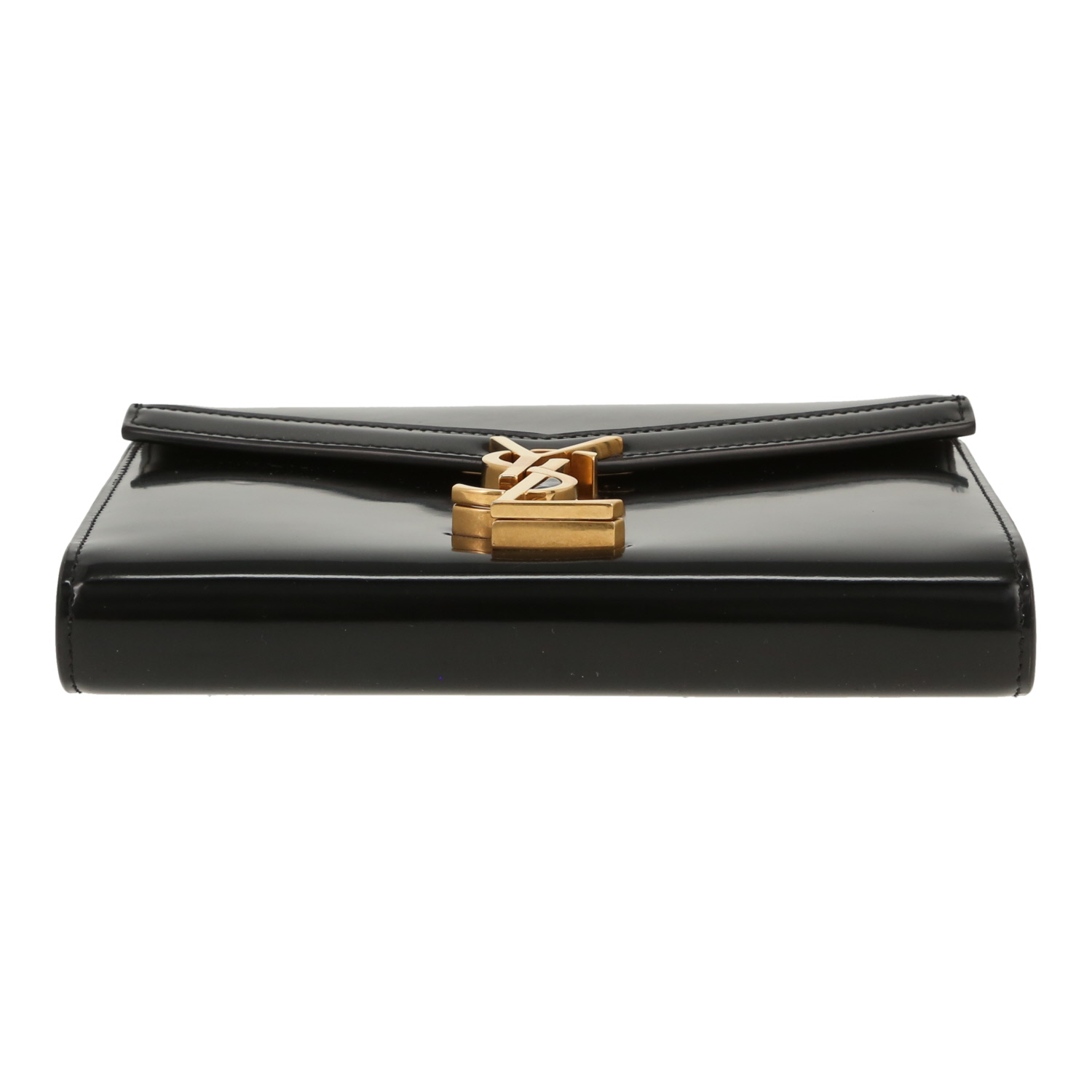 Saint Laurent  Cassandre shoulder bag  in black patent leather - Detail D1