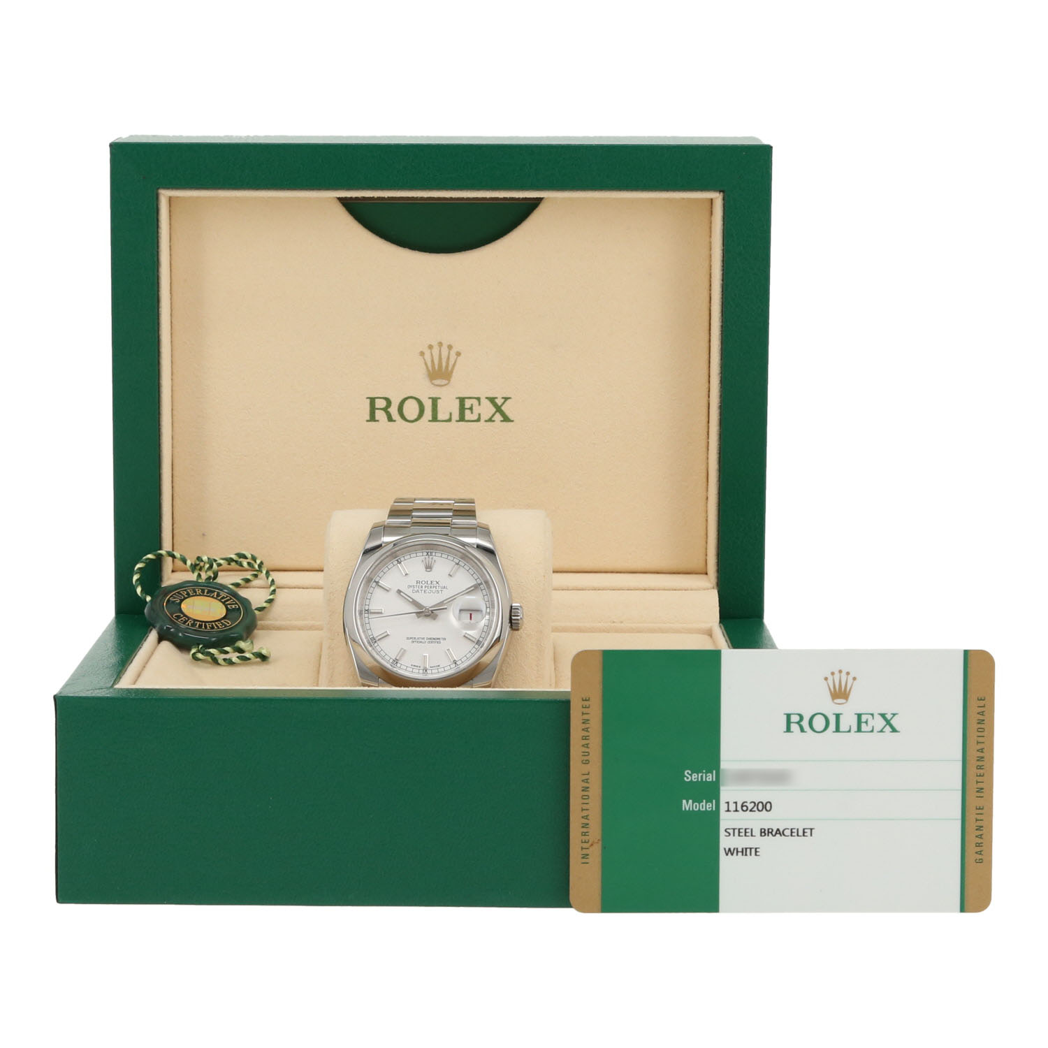 Reloj Rolex Datejust de acero, ref.: Rolex - 116200, de alrededor de 2019