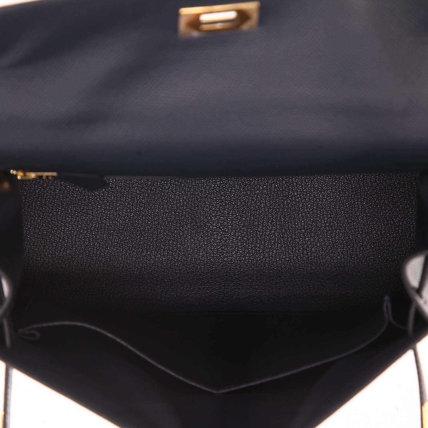 Sac à main Hermès  Kelly 28 cm en cuir epsom bleu indigo - Detail D3