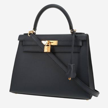 Sac à main Hermès  Kelly 28 cm en cuir epsom bleu indigo