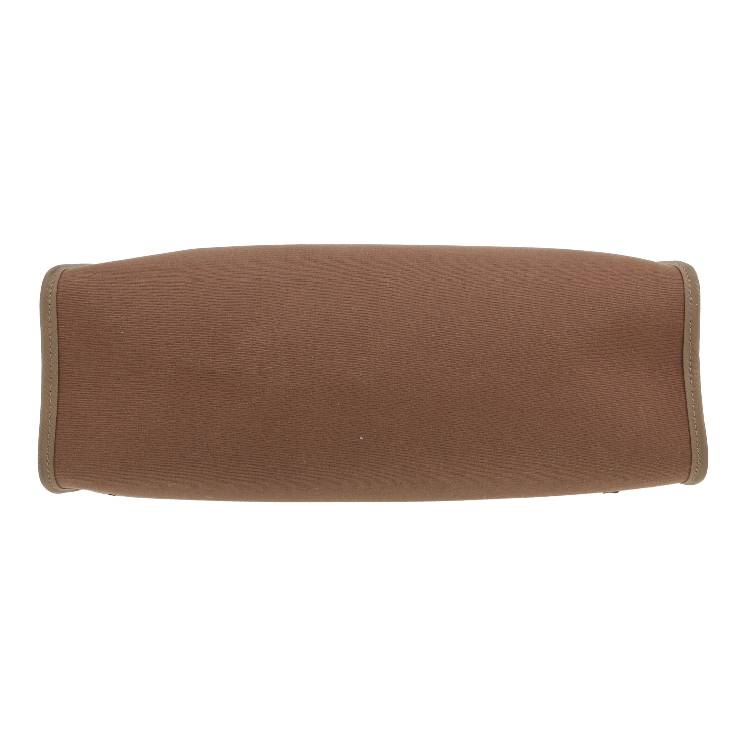 Sac porté épaule ou main Hermès  Herbag en toile marron et cuir marron - Detail D1