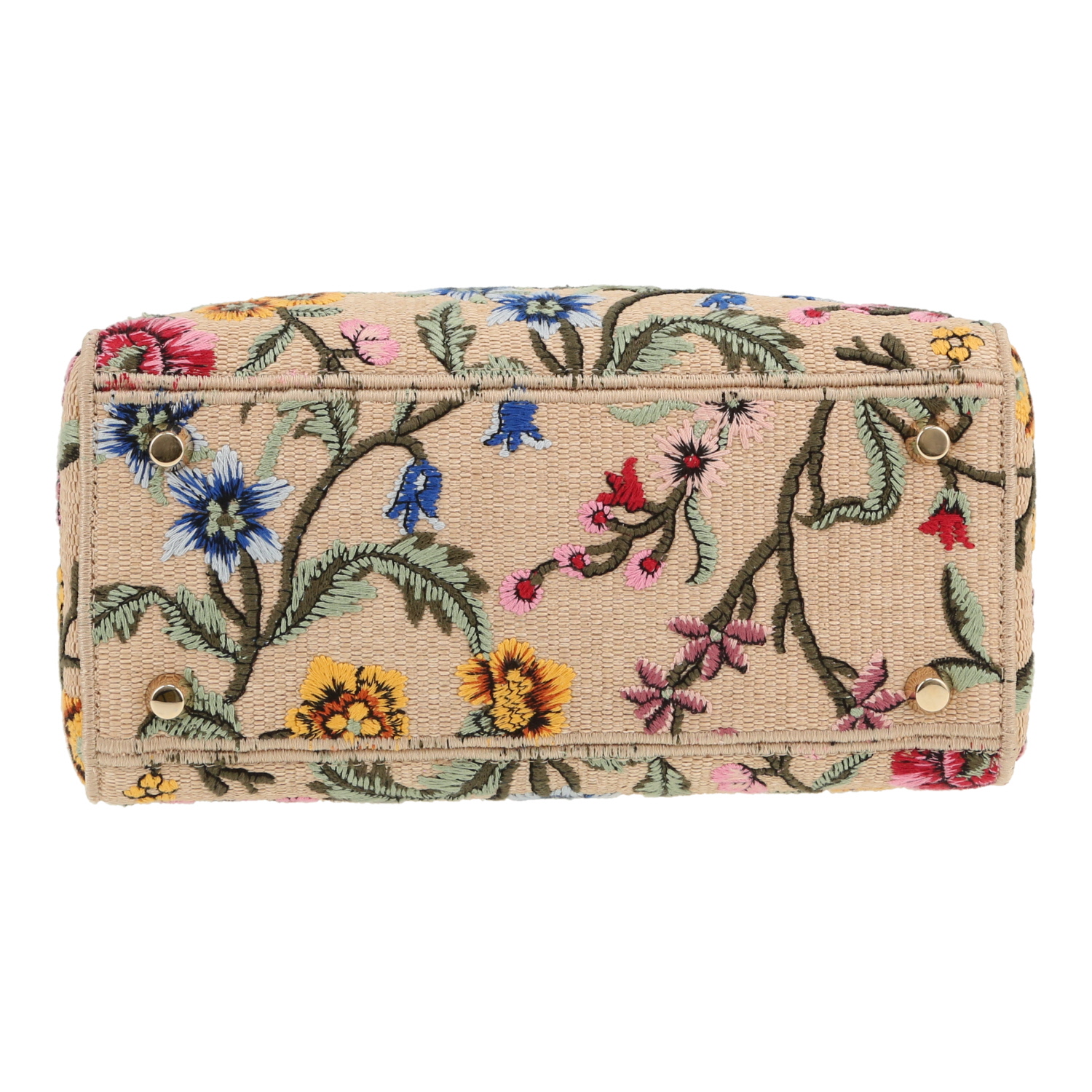 Bolso de mano Dior  Lady Dior en lona beige - Detail D1