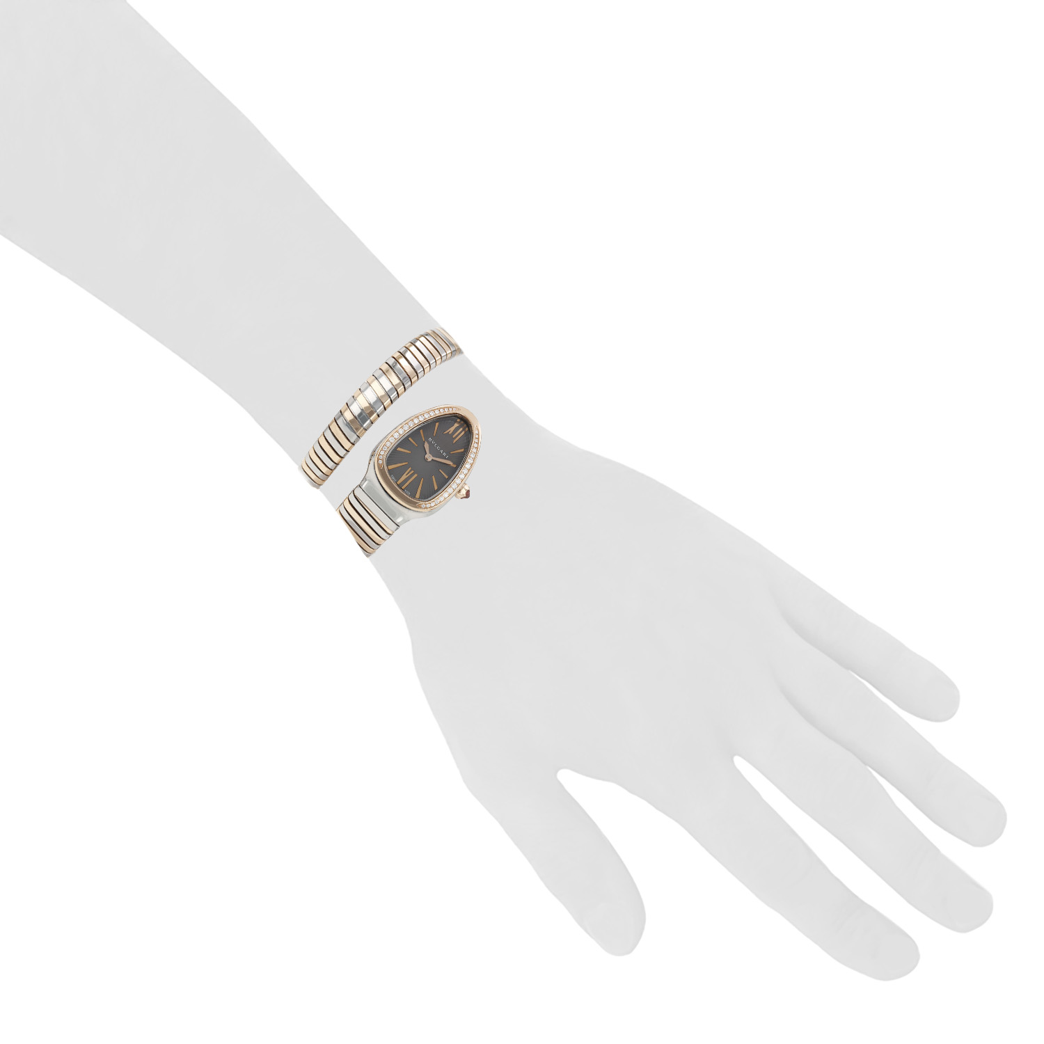 Montre Bulgari Serpenti en or et acier Ref: Bulgari - SP35SPG  Vers 2000 - Detail D1