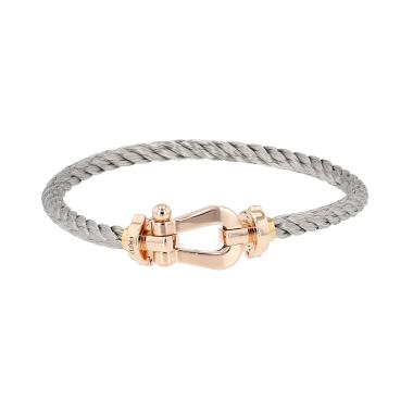 Bracelet Fred Force 10 grand modèle en or rose, or jaune et acier