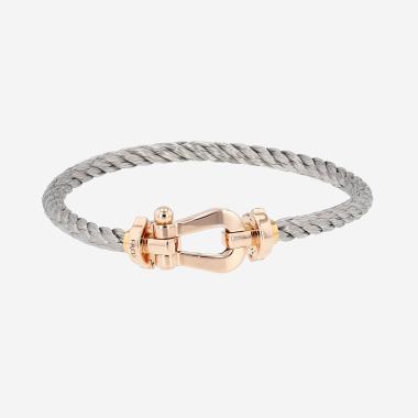 Bracelet Fred Force 10 grand modèle en or rose, or jaune et acier