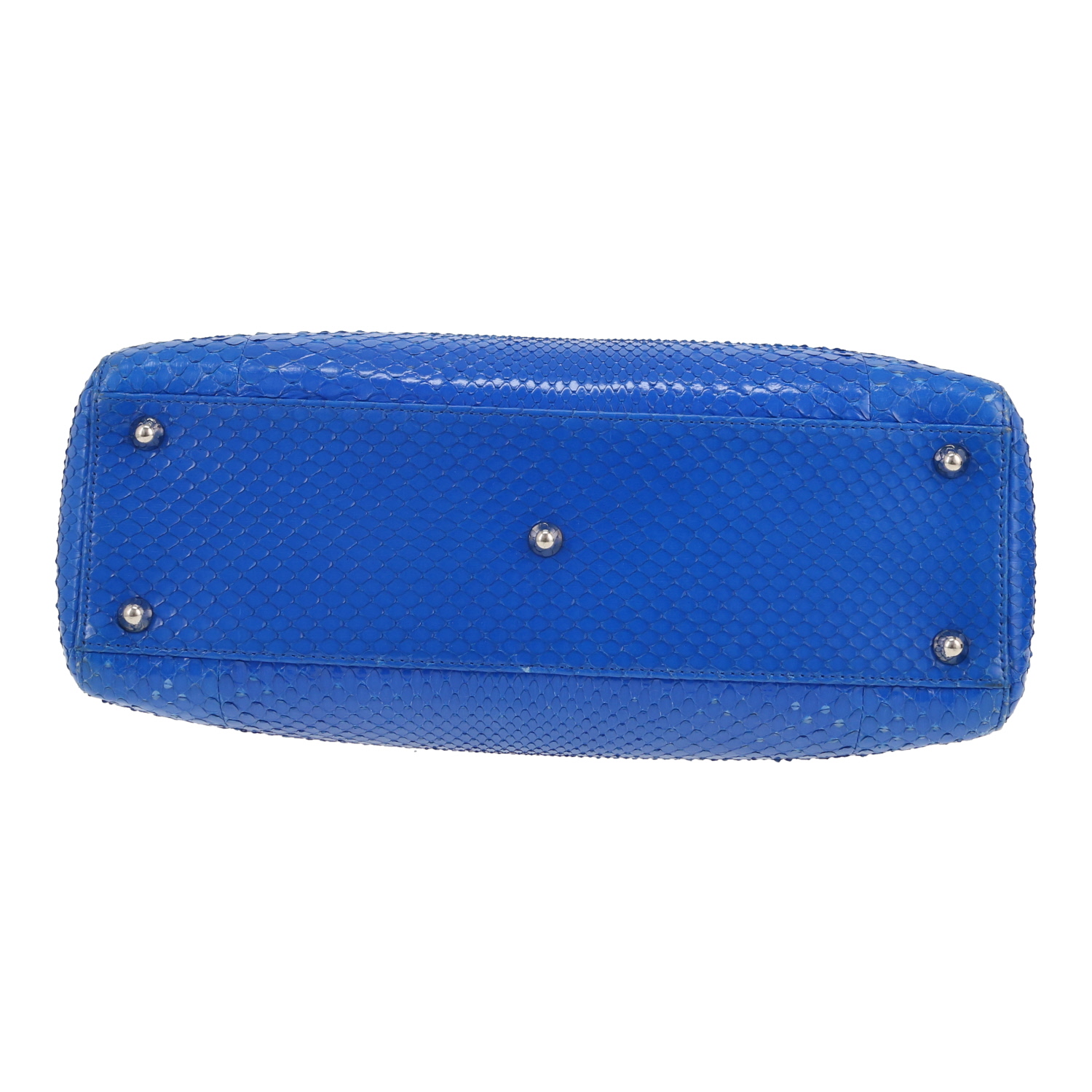 Borsa Dior  Lady Dior modello grande  in pitone blu - Detail D1