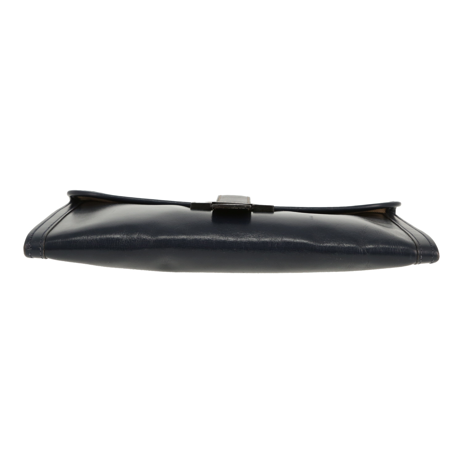 Bolsito de mano Hermès  Jige en cuero box azul marino - Detail D1