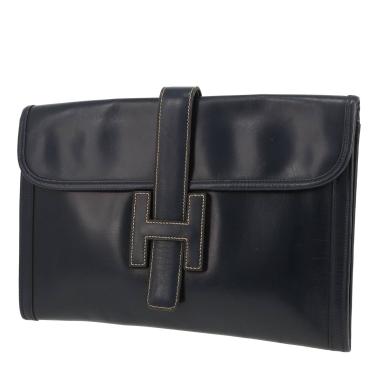 Pochette Hermès  Jige in pelle box blu marino