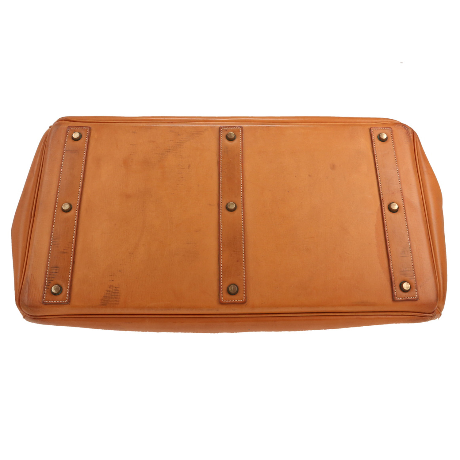 Bolsa de viaje Hermès  Haut à Courroies en cuero natural - Detail D1