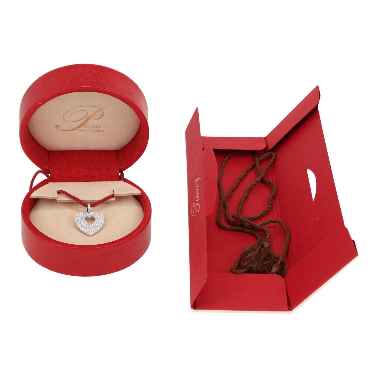 Pendentif Poiray Coeur Secret en or blanc et diamants - Detail D2