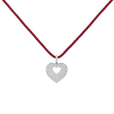 Ciondolo Poiray Coeur Secret in oro bianco e diamanti