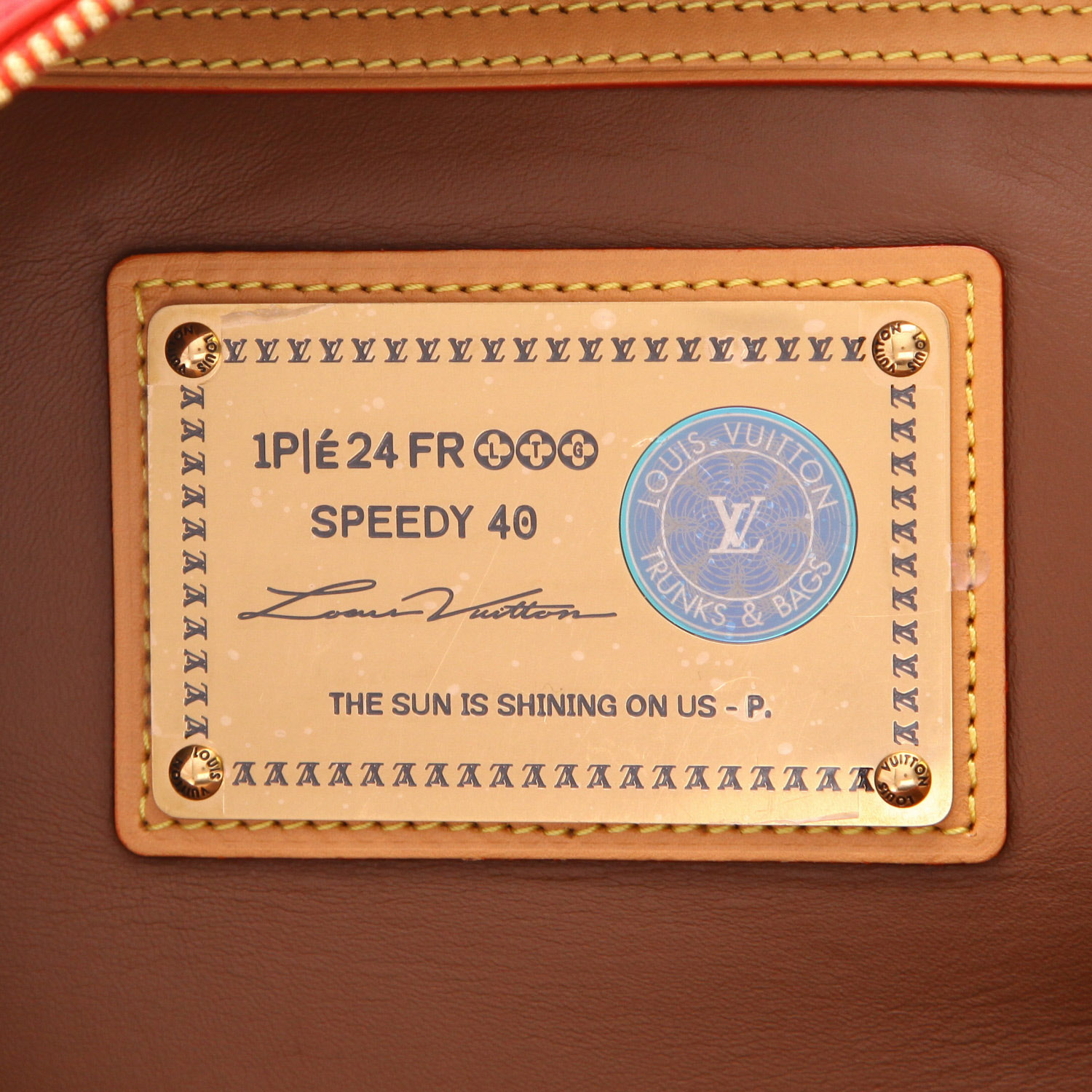 Louis Vuitton  Speedy P9 Bandoulière 40 shoulder bag  in red monogram leather  and natural leather - Detail D2