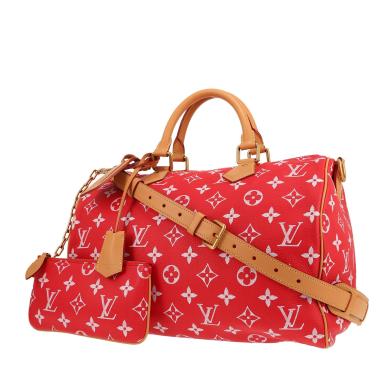 Bolso bandolera Louis Vuitton  Speedy P9 Bandoulière 40 en cuero Monogram rojo y cuero natural
