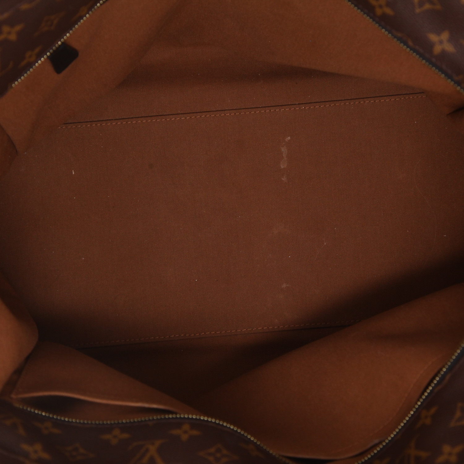 Louis Vuitton  City Steamer weekend bag  in brown monogram canvas  and black leather - Detail D3