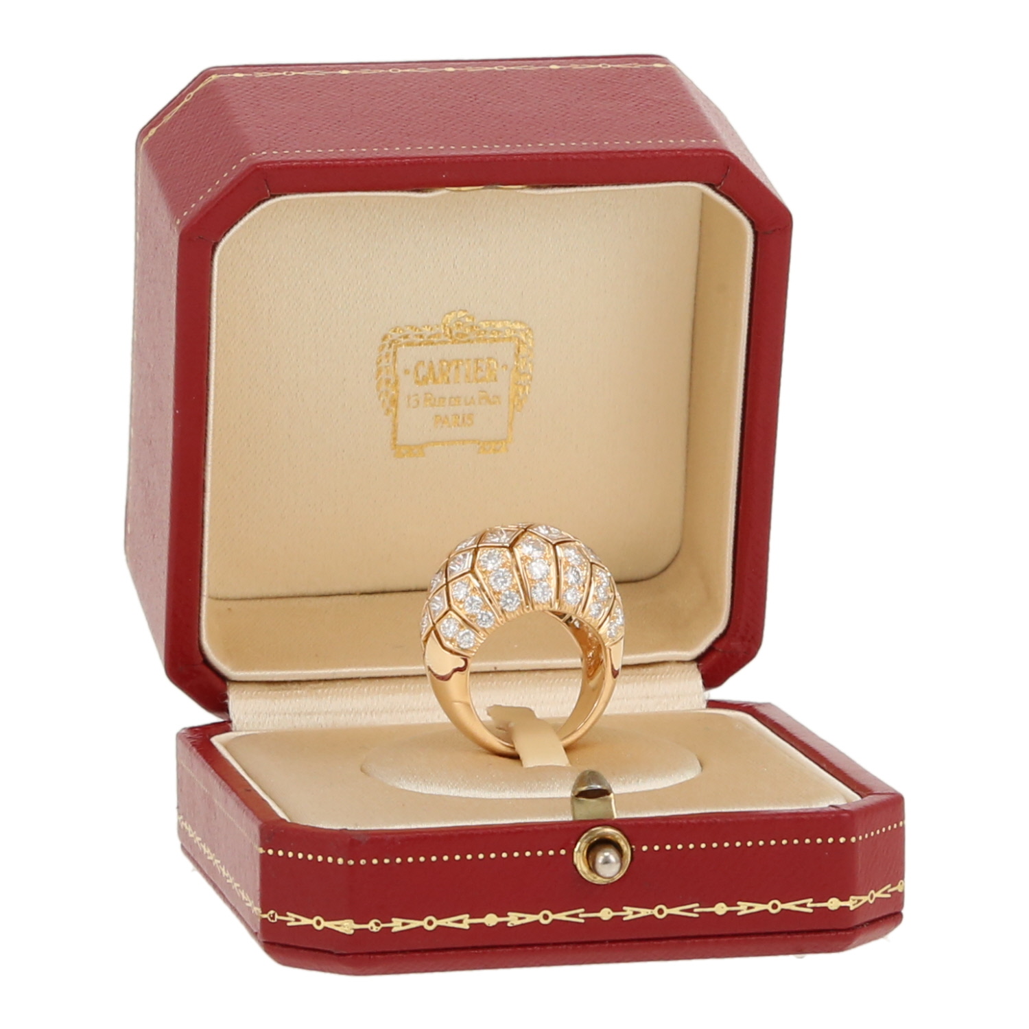 Anello a sfera Cartier  in oro giallo e diamanti - Detail D2