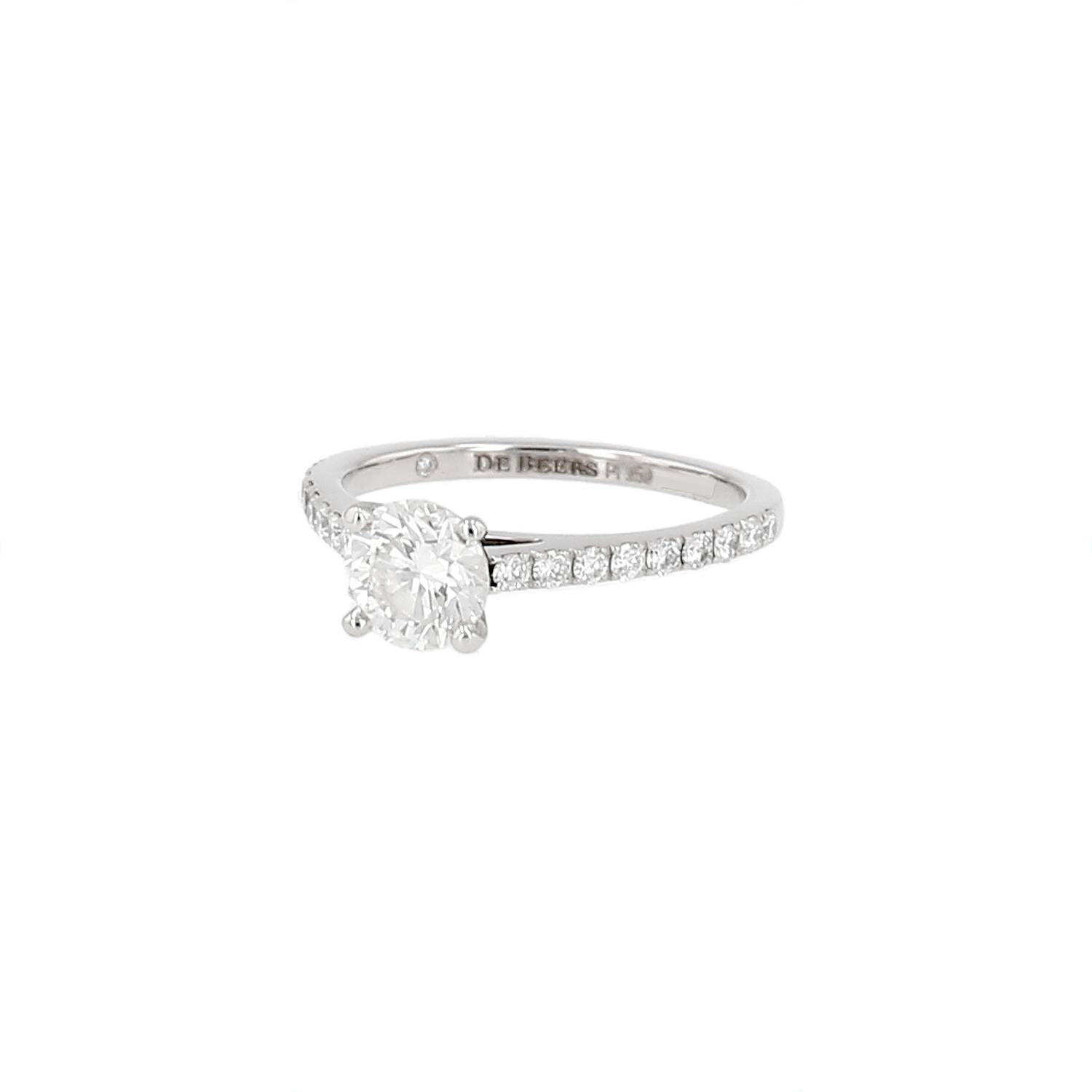Bague De Beers DB Classic Platine Diamants Occasion