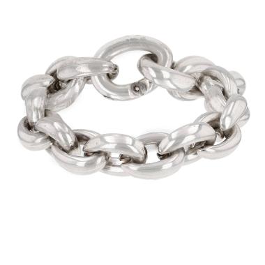 Brazalete Hermès Acrobate modelo grande de plata