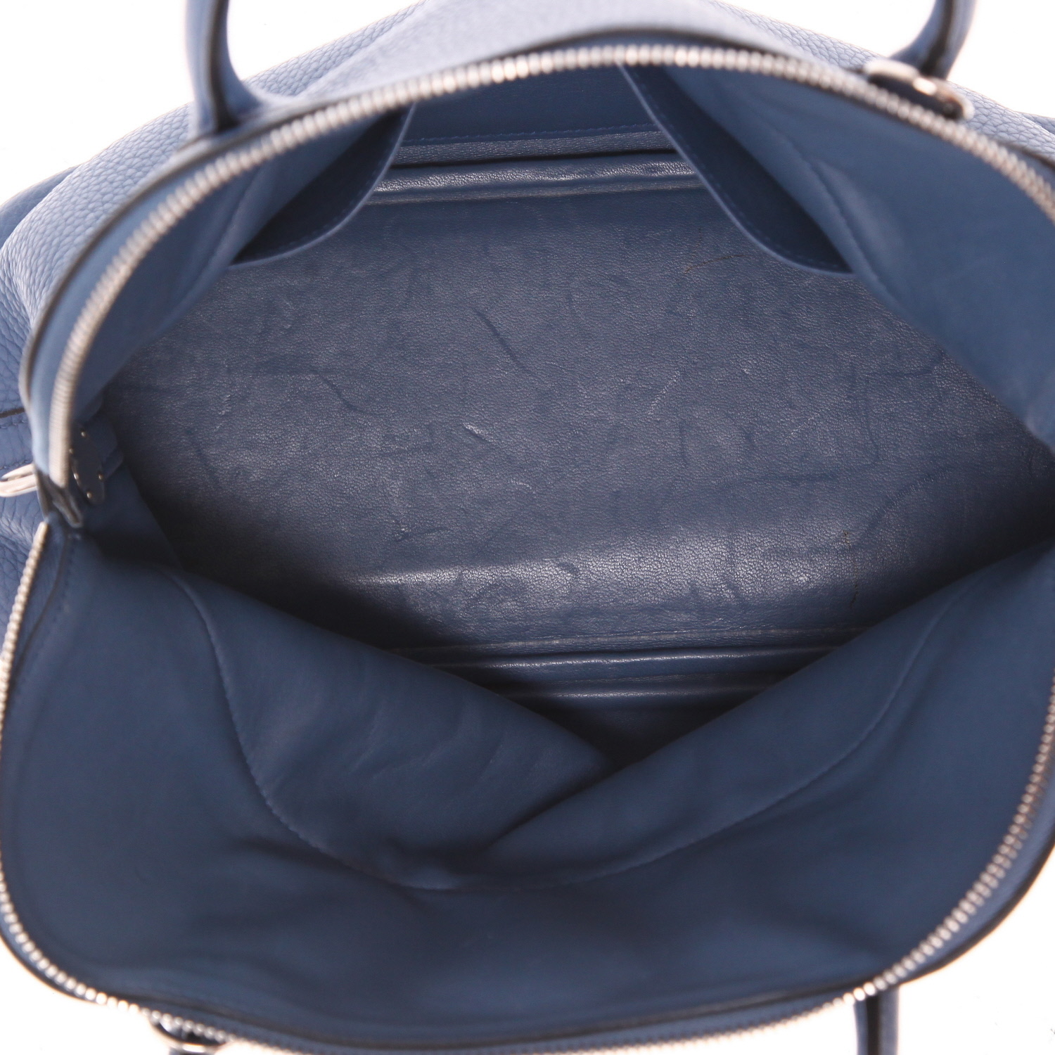 Hermès  Bolide 30 cm handbag  in blue togo leather - Detail D3