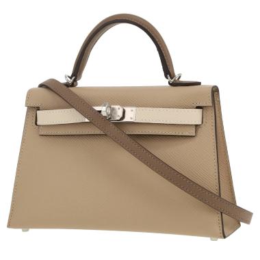 Borsa a tracolla Hermès  Kelly 20 cm in pelle Epsom Trench Craie e etoupe
