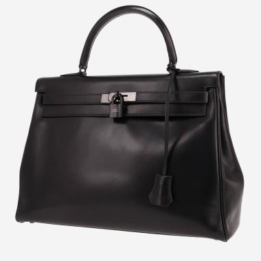Sac à main Hermès  Kelly So Black en cuir box noir