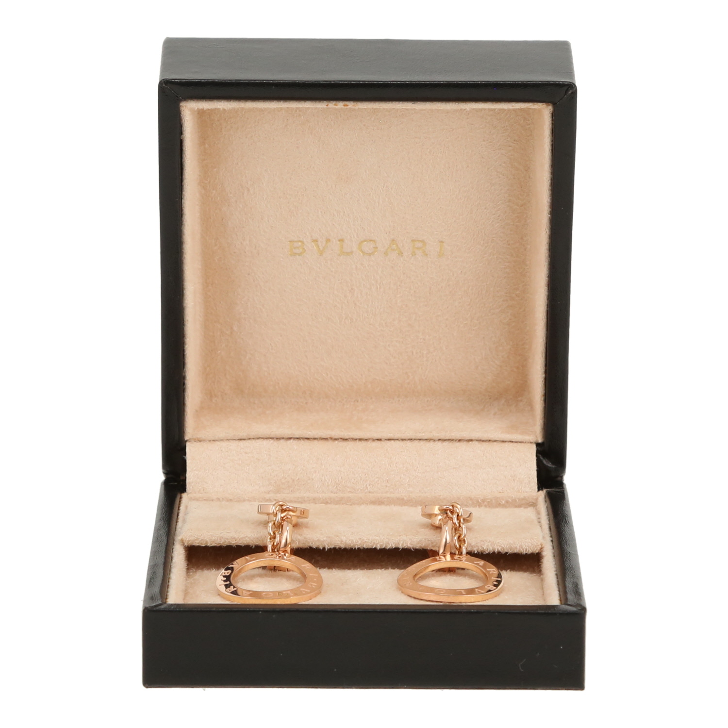 Bulgari Bulgari Bulgari earrings in pink gold and diamonds - Detail D2