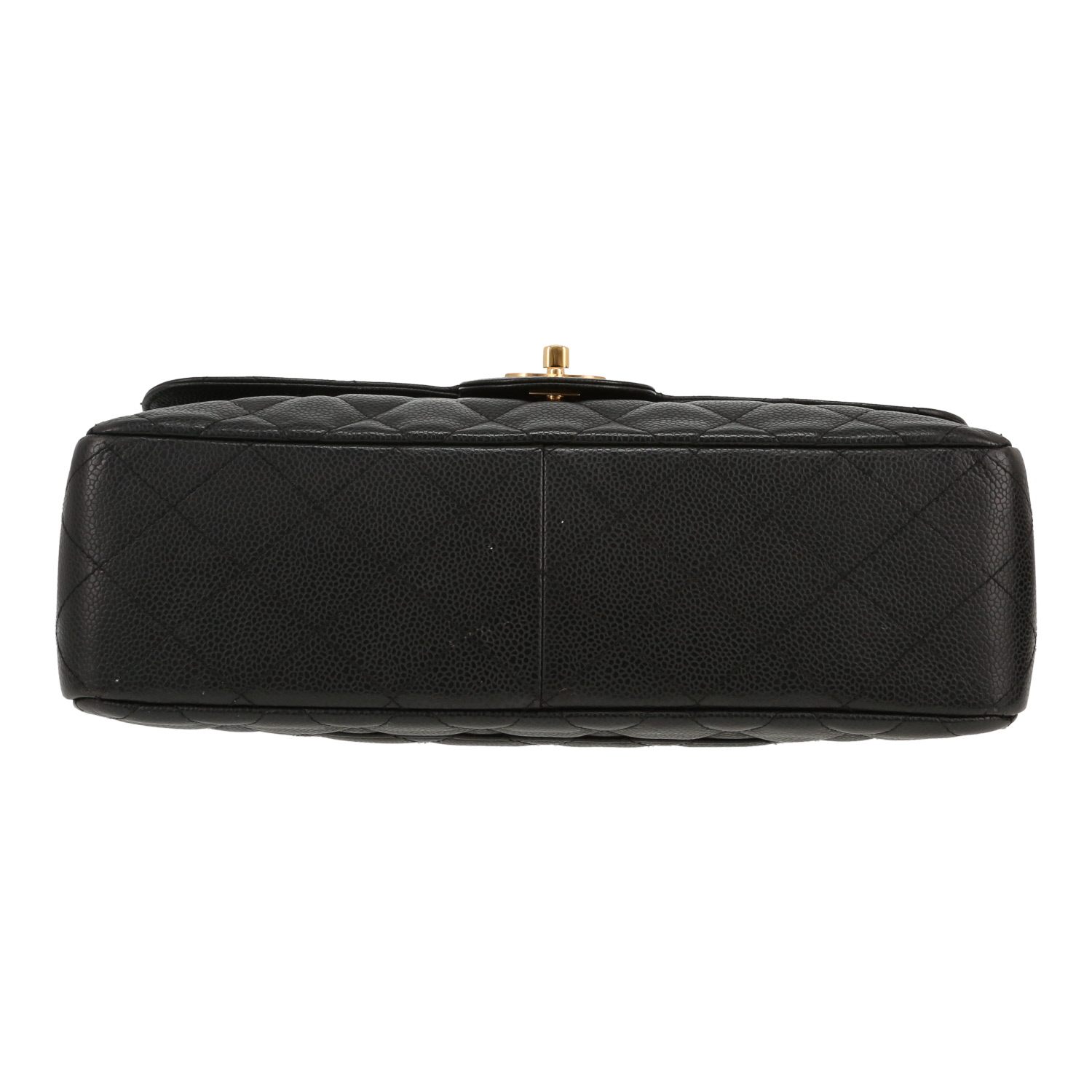 Sac bandoulière Chanel  Timeless Jumbo en cuir grainé matelassé noir - Detail D1