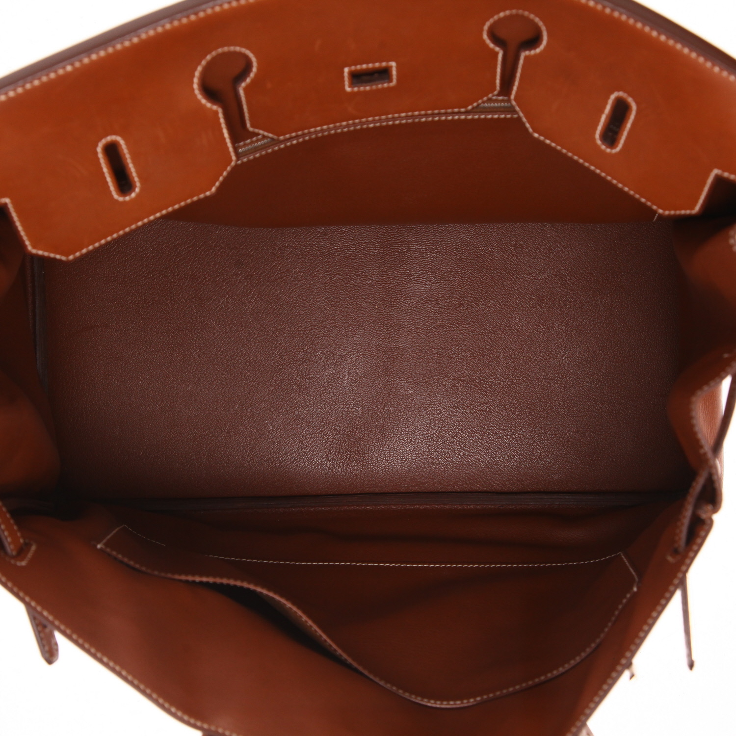 Borsa Hermès  Birkin 40 cm in pelle Barenia terra di Siena bruciata - Detail D3