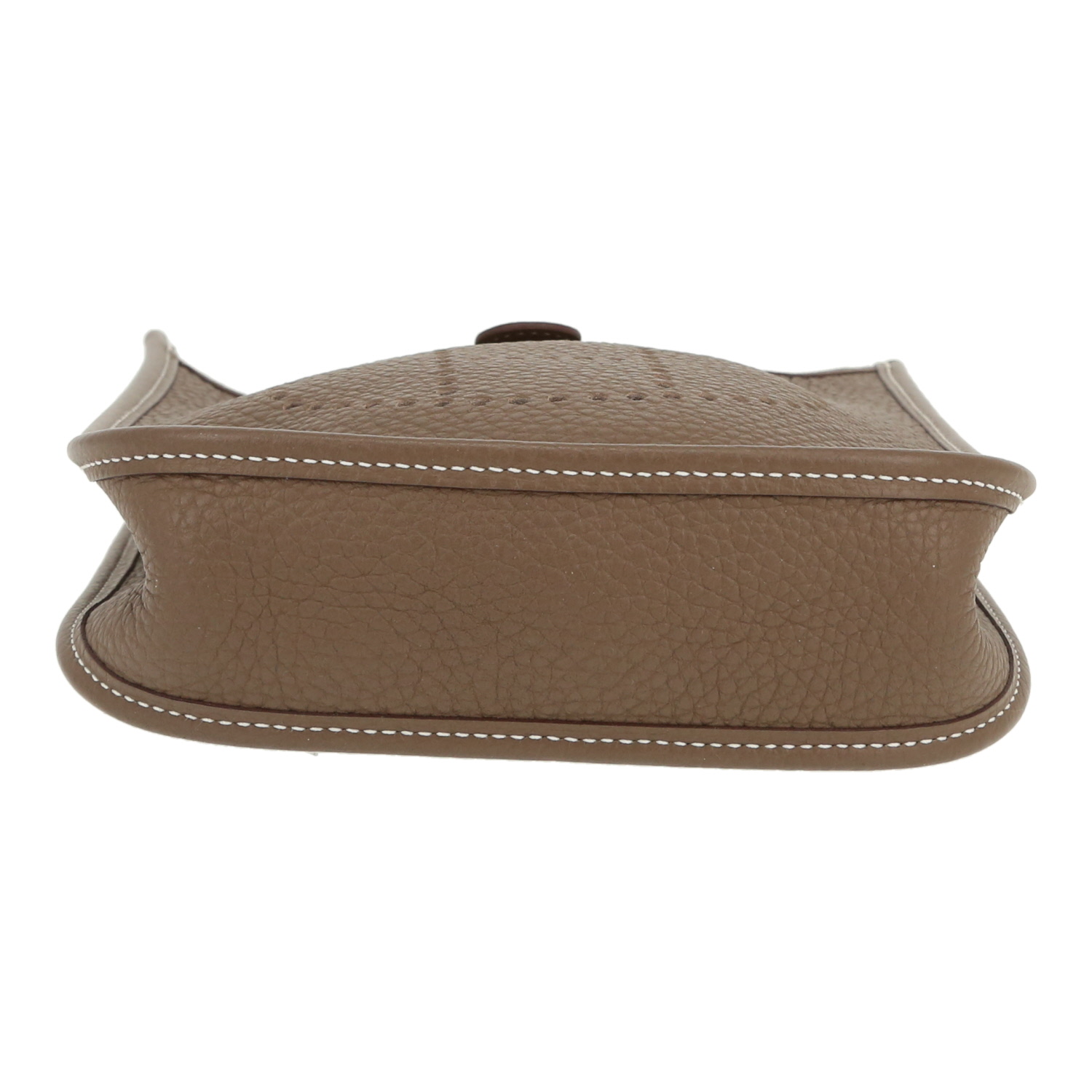 Borsa a tracolla Hermès  Mini Evelyne in pelle taurillon clemence etoupe - Detail D1