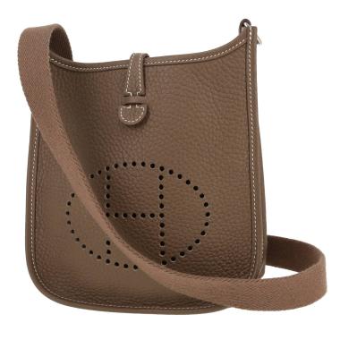 Borsa a tracolla Hermès  Mini Evelyne in pelle taurillon clemence etoupe