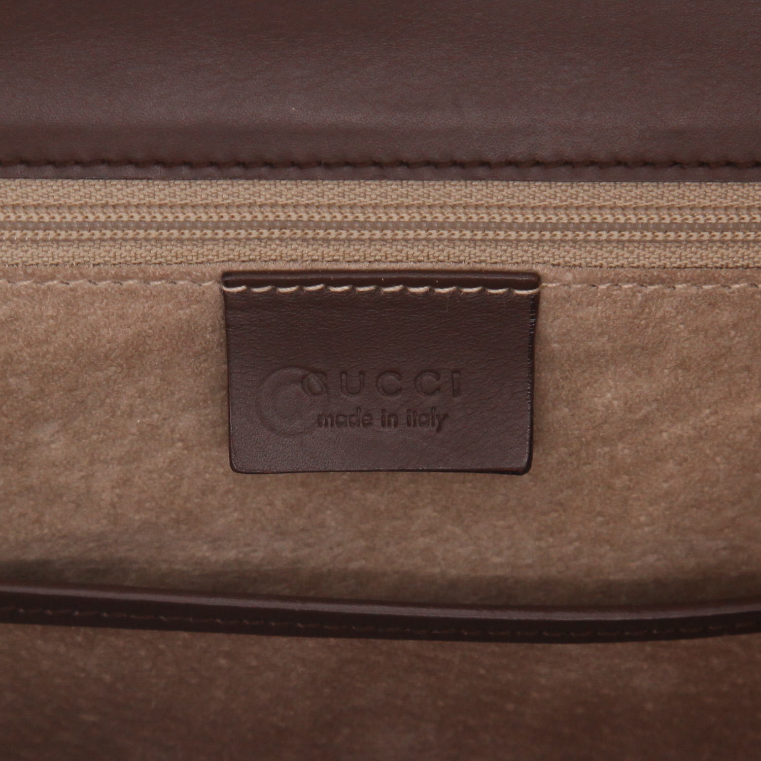 Gucci Bambou handbag in brown leather and bamboo - Detail D2