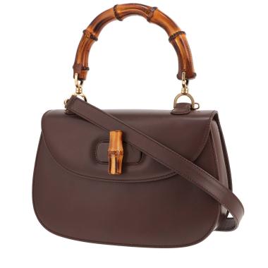 Borsa Gucci Bambou in pelle marrone e bambou
