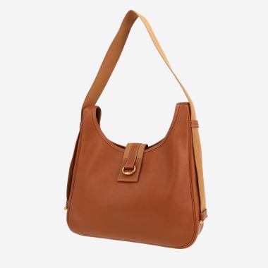 Sac à main Hermès  Tsako en cuir Courchevel gold