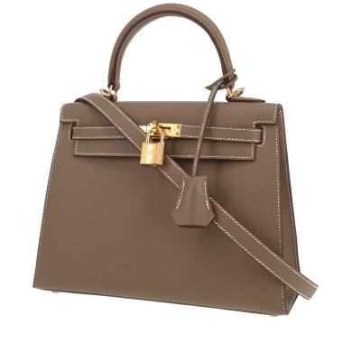 Borsa Hermès  Kelly 25 cm in pelle Epsom etoupe