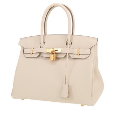 Borsa Hermès  Birkin 30 cm in pelle togo Craie