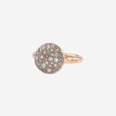 Pomellato Sabbia ring in pink gold and diamonds