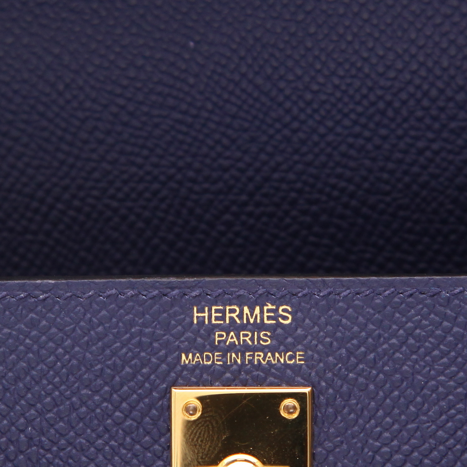 Borsa Hermès  Kelly 25 cm in pelle Epsom blu Zaffiro - Detail D2