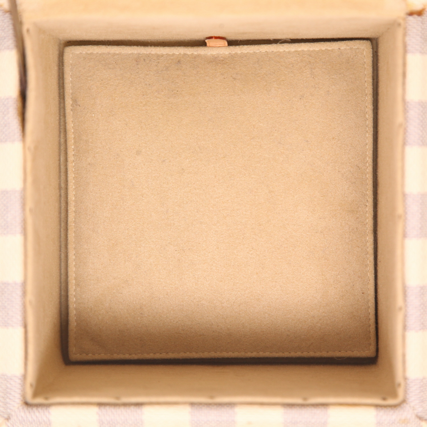 Malle Louis Vuitton  Coffret Merveilles en toile damier azur et cuir naturel - Detail D3