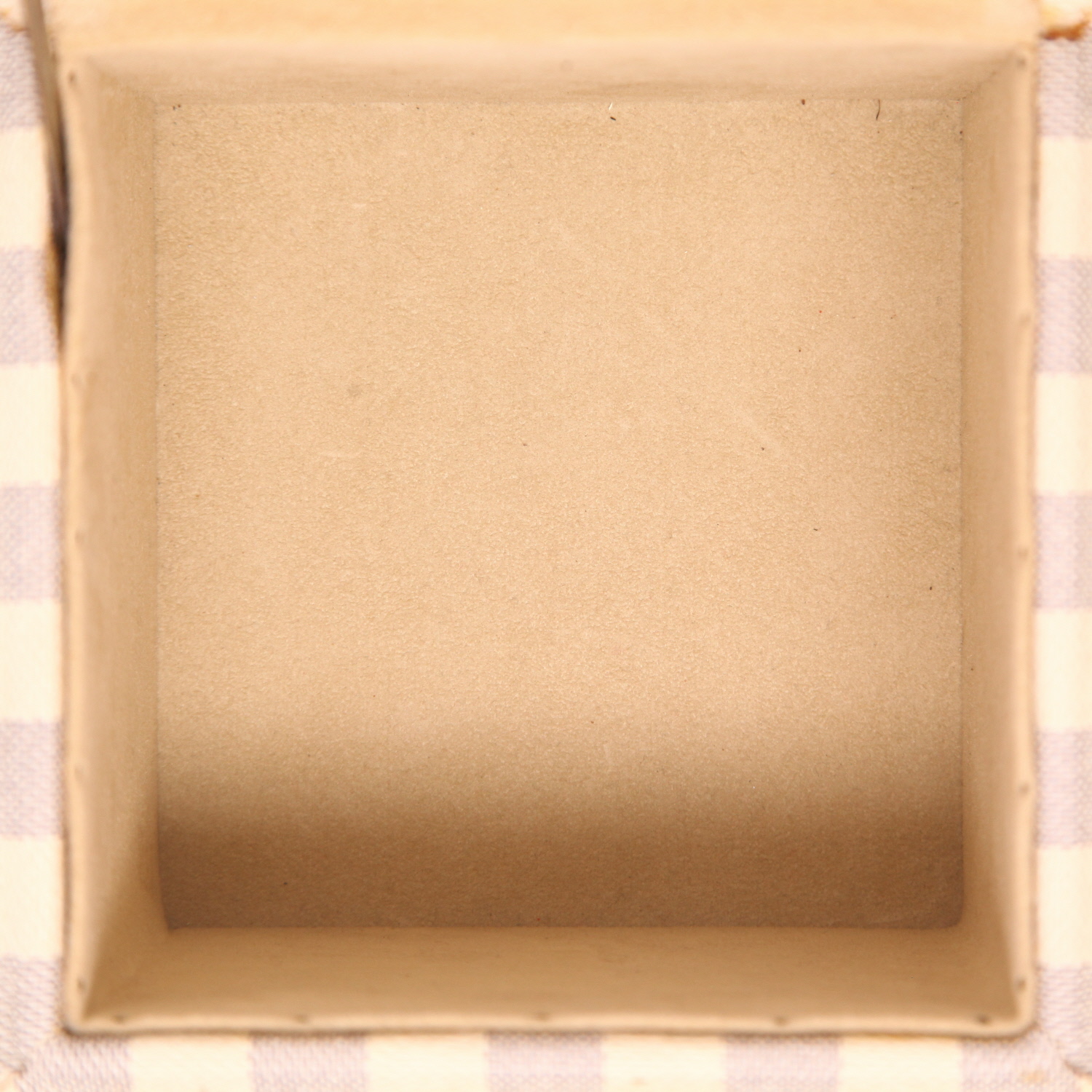 Louis Vuitton  Coffret Merveilles trunk  in azur damier canvas  and natural leather - Detail D4