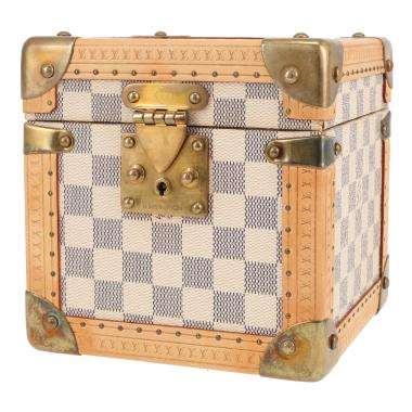 Louis Vuitton  Coffret Merveilles trunk  in azur damier canvas  and natural leather