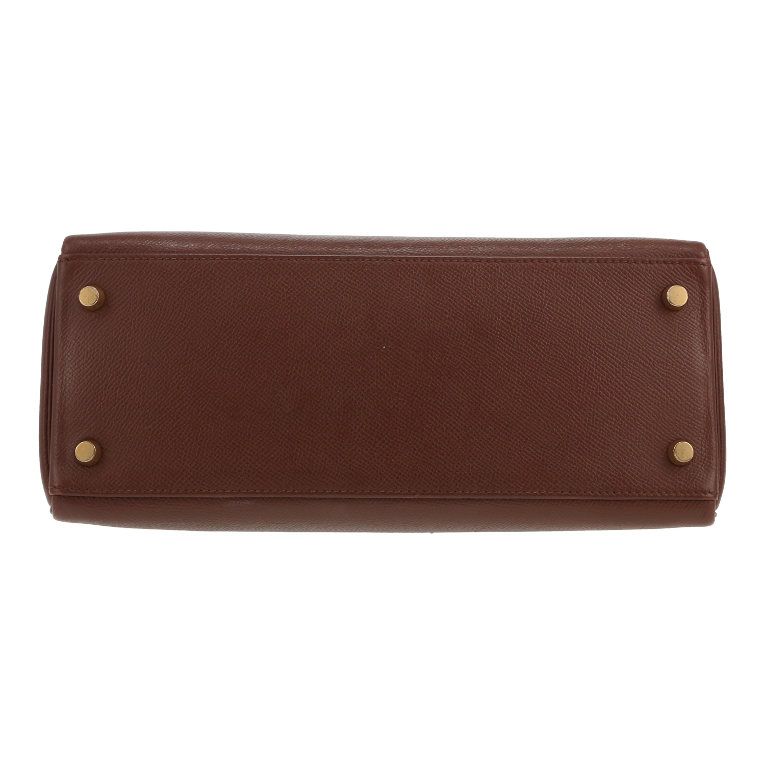 Sac à main Hermès  Kelly 28 cm en cuir Courchevel marron - Detail D1