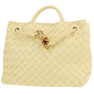 Borsa Bottega Veneta  Andiamo in pelle intrecciata gialla