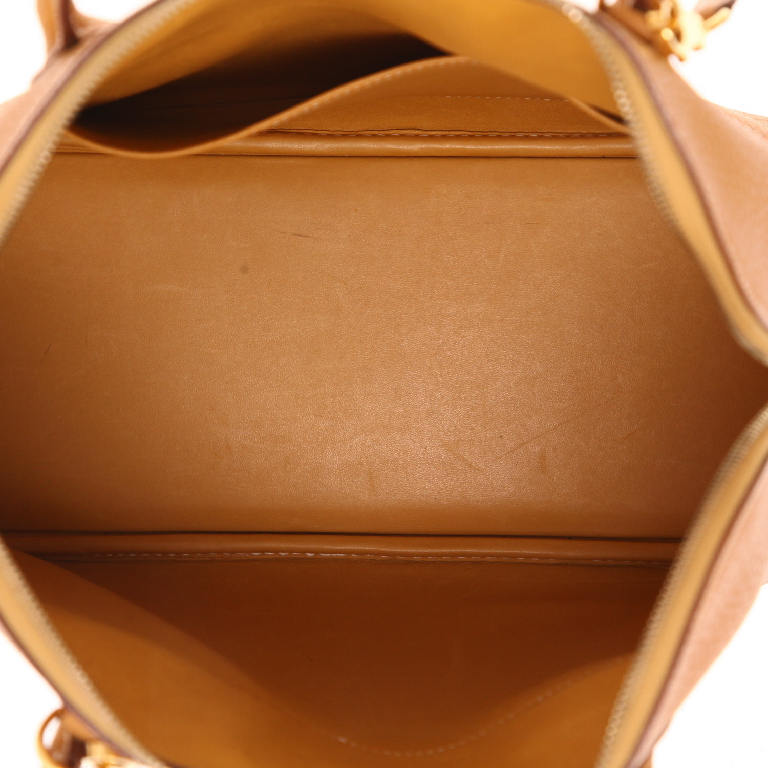 Bolso de mano Hermès Bolide de 35 cm en piel Fjord Gold - Detail D3