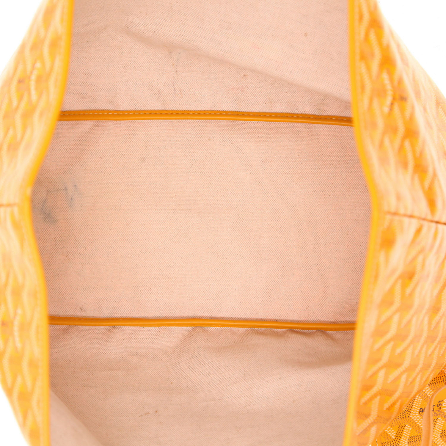 Goyard  Saint-Louis shopping bag  in yellow Goyard canvas  and yellow leather - Detail D3